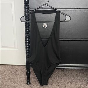 Black Plunge Bodysuit